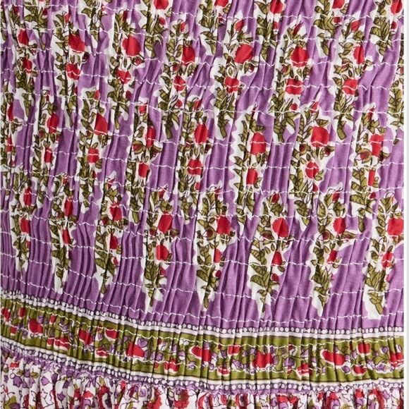 Mille Plus Olympic Heirloom Midi Dress mini floral Ruffle Cotton smocked Size XL - Picture 5 of 13